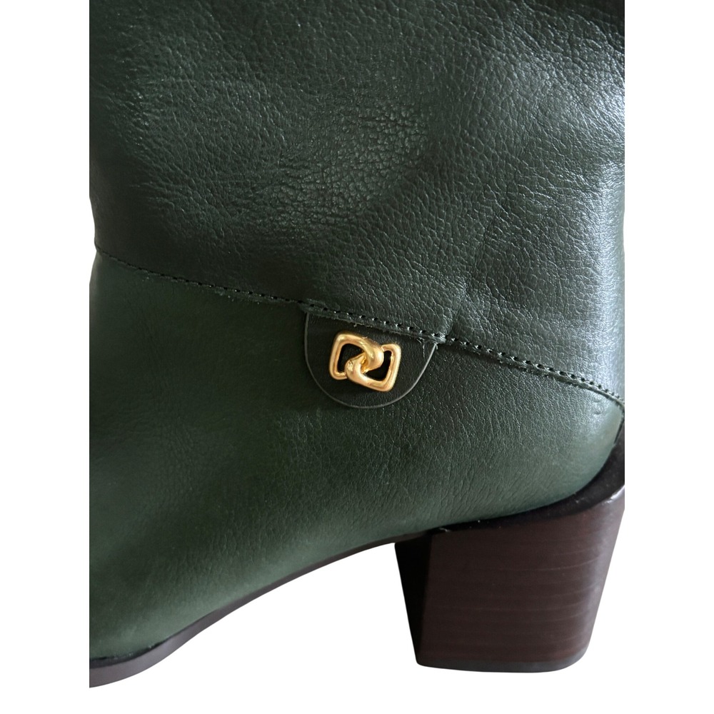 Aerosoles Women's Green Leather Square Toe‎ Block Heel Boot Size 6 - Picture 3 of 9